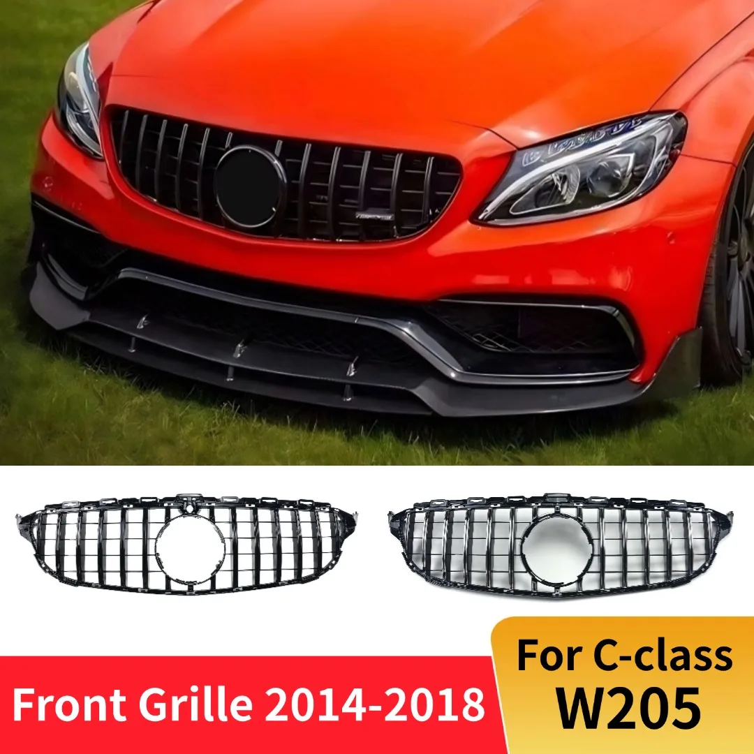 

Upgrade Front Bumper Grille Grill Refit Tuning Accessories For Mercedes Benz C class W205 C205 C43 2014-2018 GT Style Body Kit