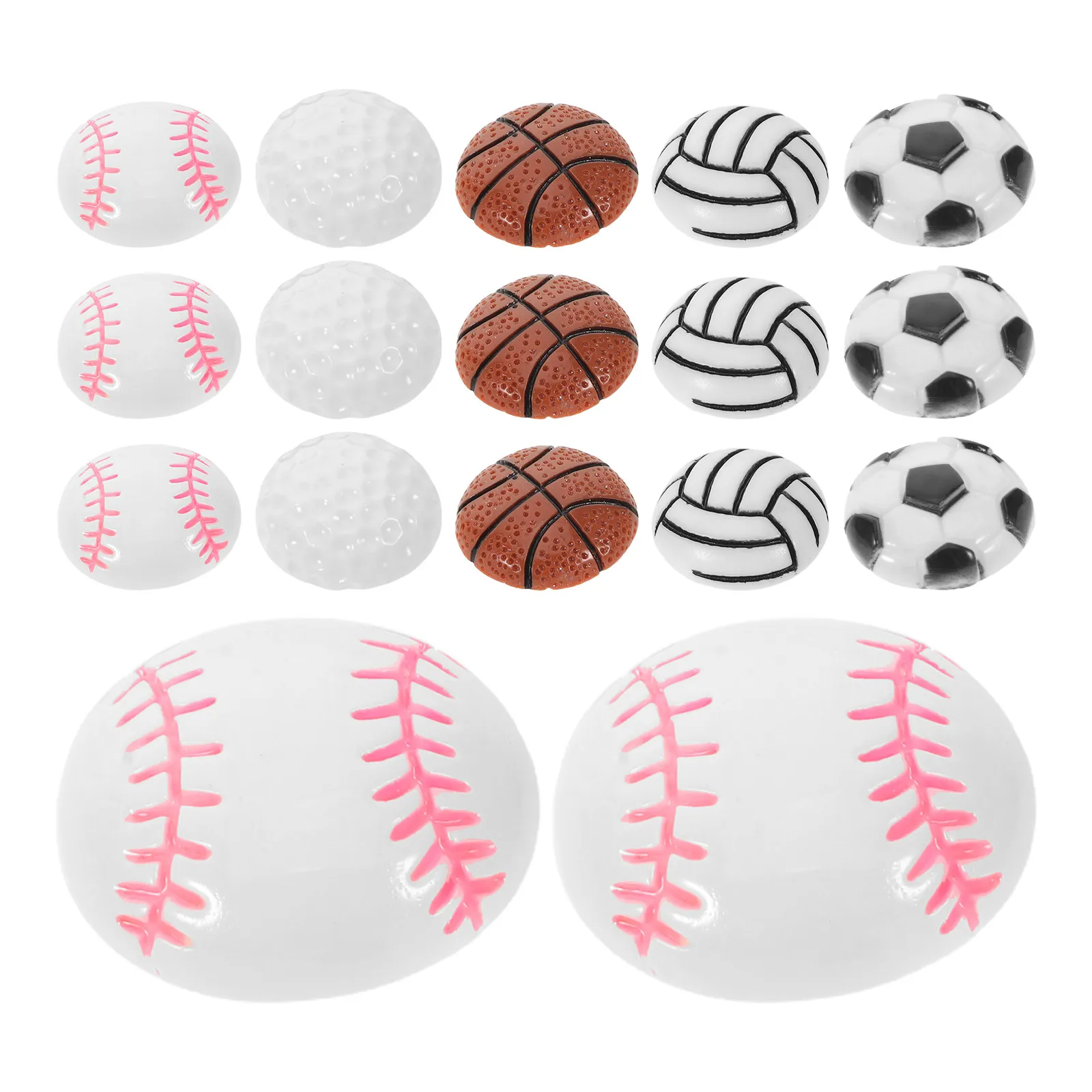 

40pcs Sports Themed Flatback Resin Charms For Crafts Diy Bracelet Making Jewelry Making Supplies Loose Charms Kawaii Sport