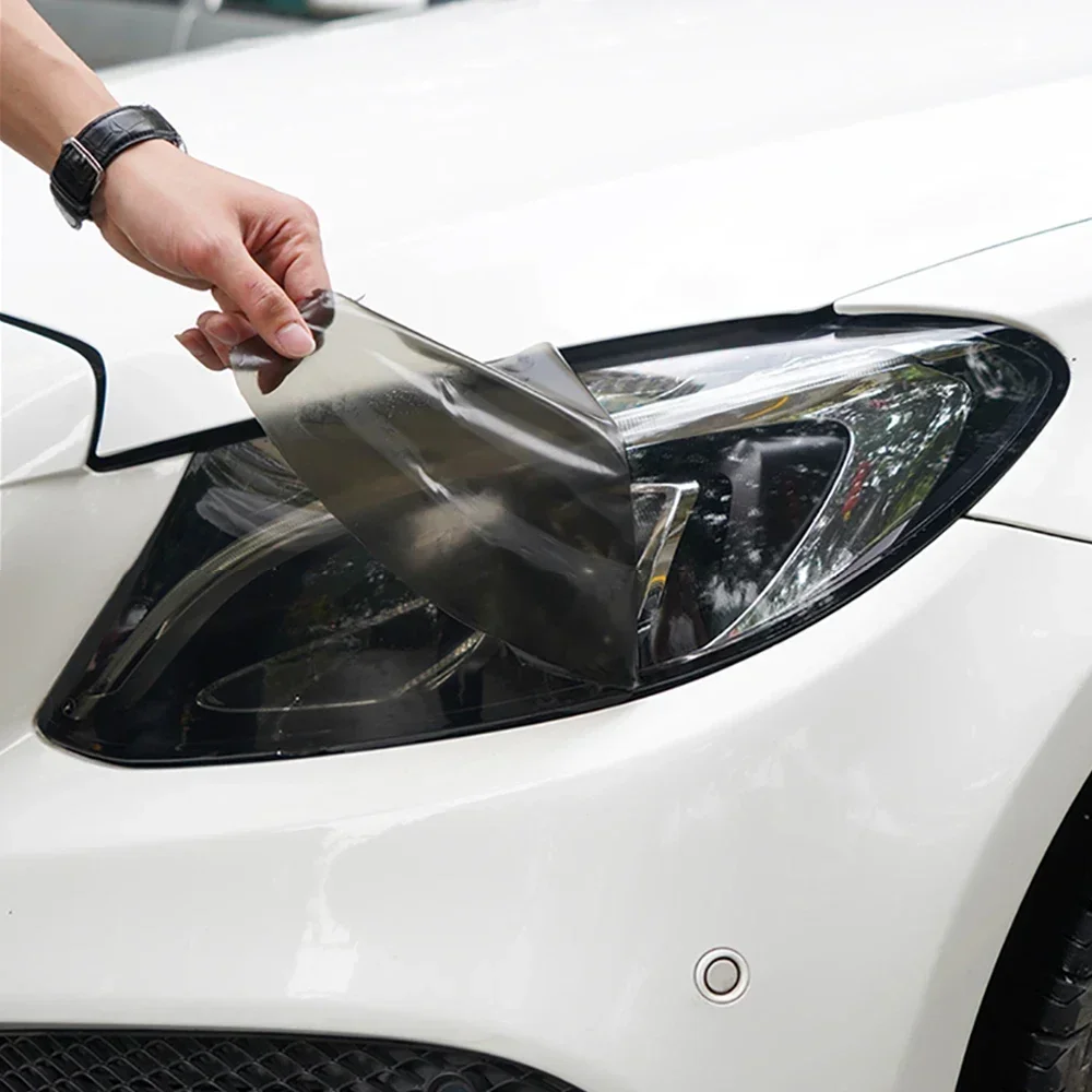 สติกเกอร์แสงไฟหน้ารถสีไวนิลไวนิลแผ่นติดรถยนต์ตัดหมอกอัตโนมัติ30*200ซม./150ซม. ฟิล์มตกแต่งโคมไฟ