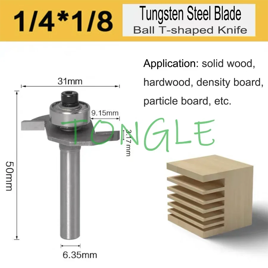 Type Biscuit Joint Slot Cutter, Jointing and Slotting Router Bit Cutter for Arcade Game, Wooden Cabinet Machine, T-molding, 1/4