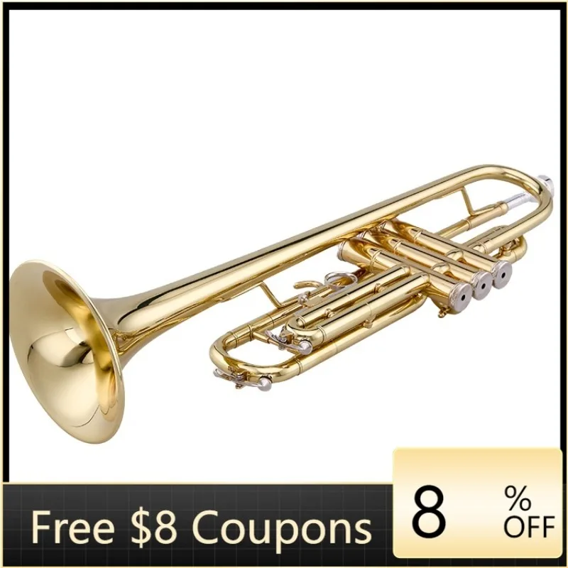 STLF 3-piston stainless steel BB key bass trumpet with gold paint finish