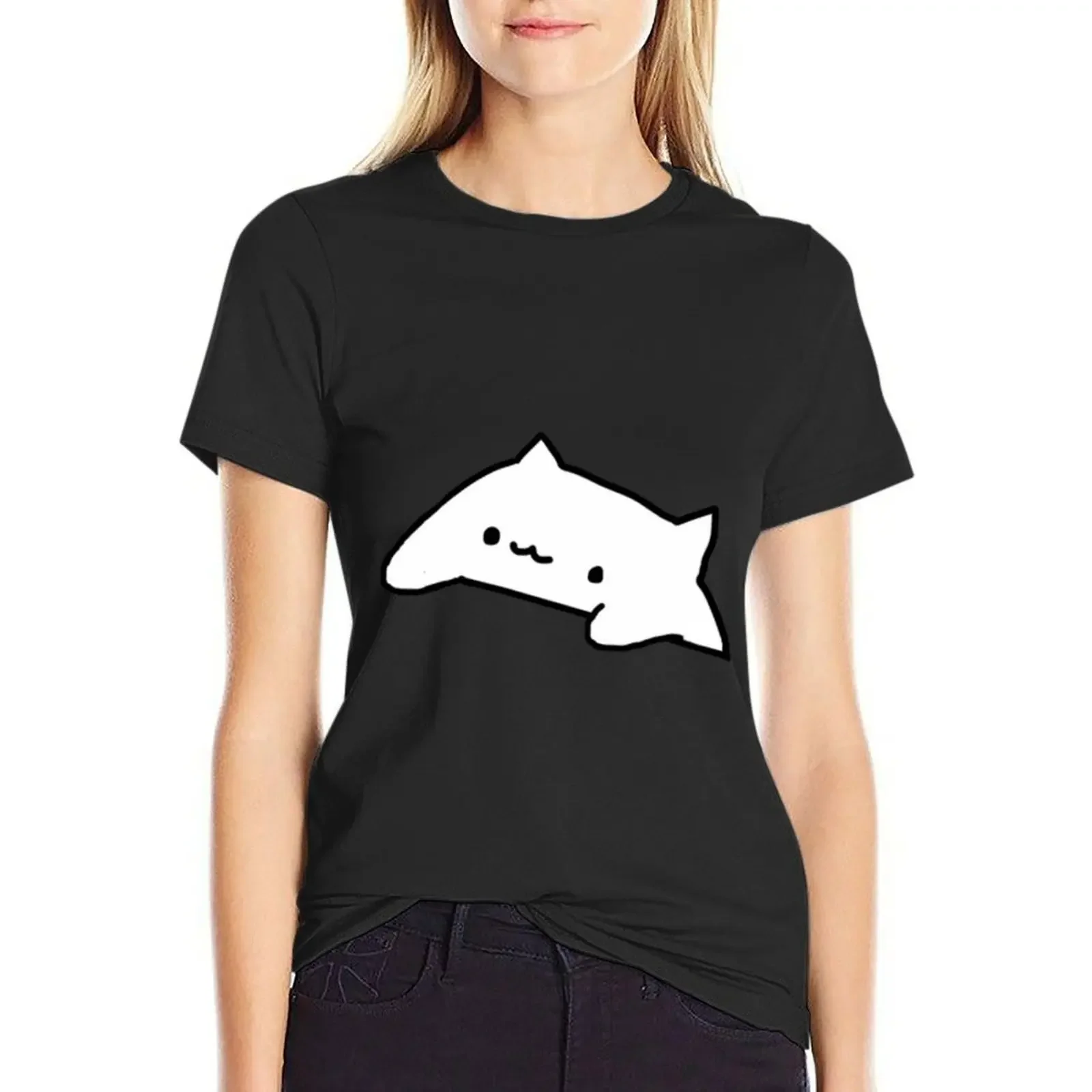 

Bongo Cat T-Shirt Female clothing kawaii clothes new edition t shirts for Women