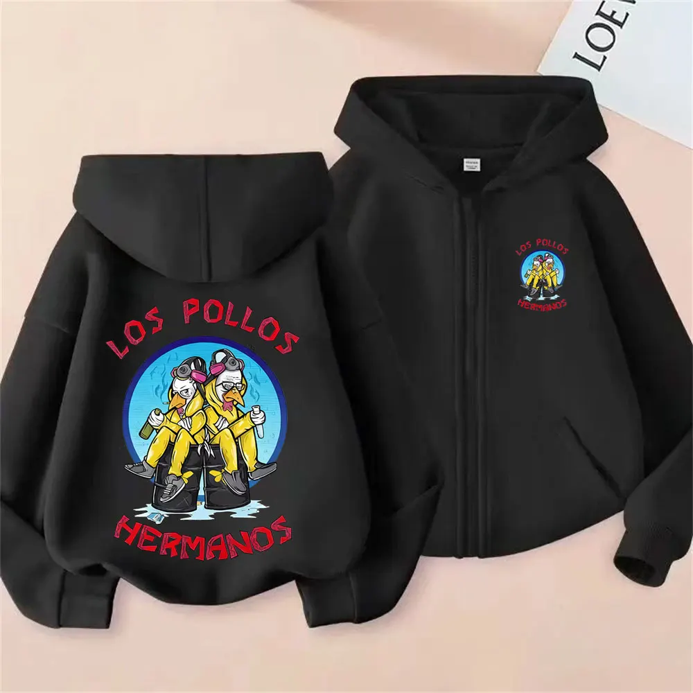 

Tv Show Breaking Bad Los Pollos Hermanos Merch Zipper Hoodie Unisex Heisenberg Walter Jesse Pinkman Funny Chicken Zip Up Jacket
