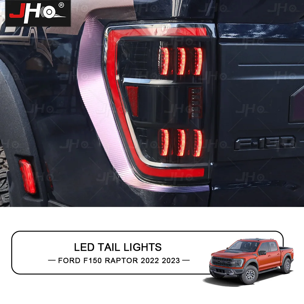 

JHO Smoked Lens Tail Lights Replaces Factory LED Style Rear Lamps Fit For Ford F150 & Ford RAPTOR 2021-2023 Lighting Accessories