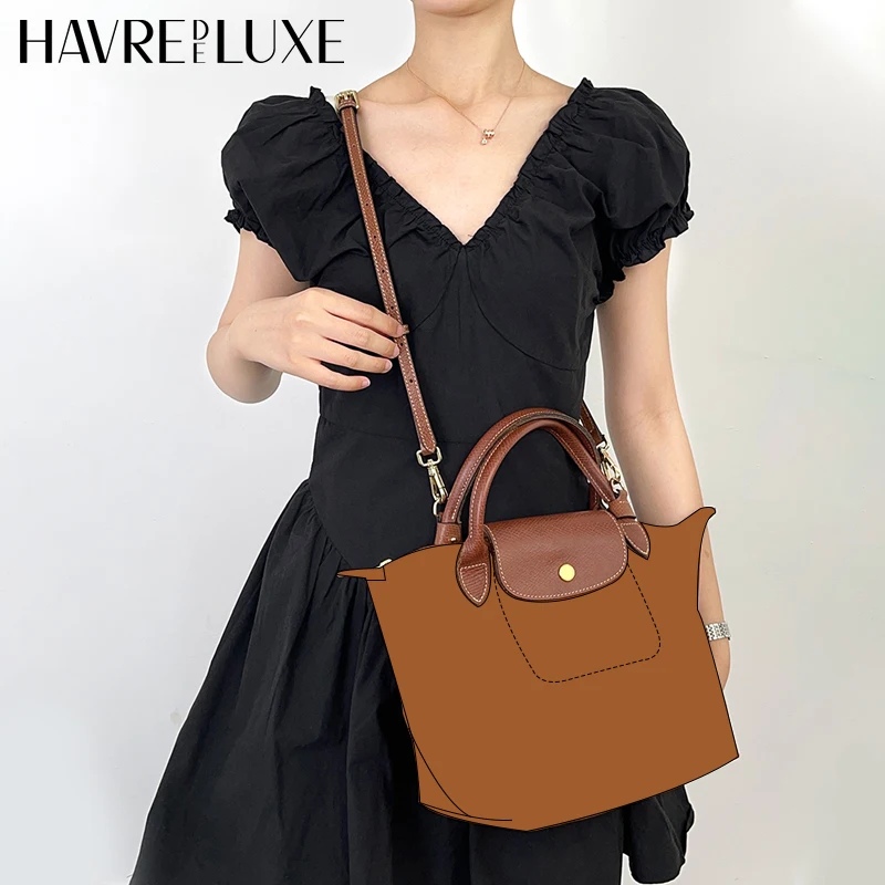 HAVREDELUXE Bag Strap For Longchamp Short Handle Small Size Bag Strap For Crossbody Transformation Messenger Strap