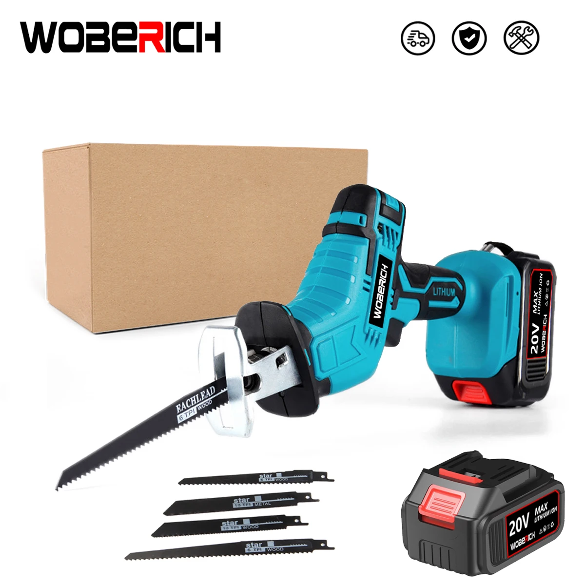 Cordless Reciprocating Saw 18V Adjustable Speed Cutting Bandsaw Electric Saw Wood Metal PVC Pipe Cutting fit Makita 18v Battery