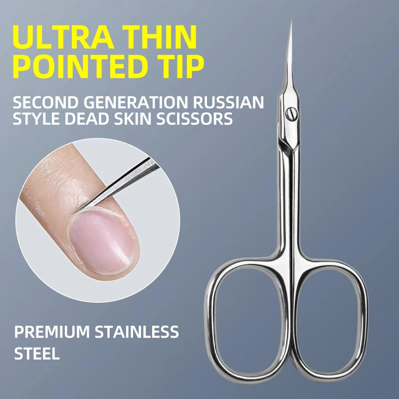 Russian Style Cuticle Scissors Extra Fine Point Dead Skin Remover