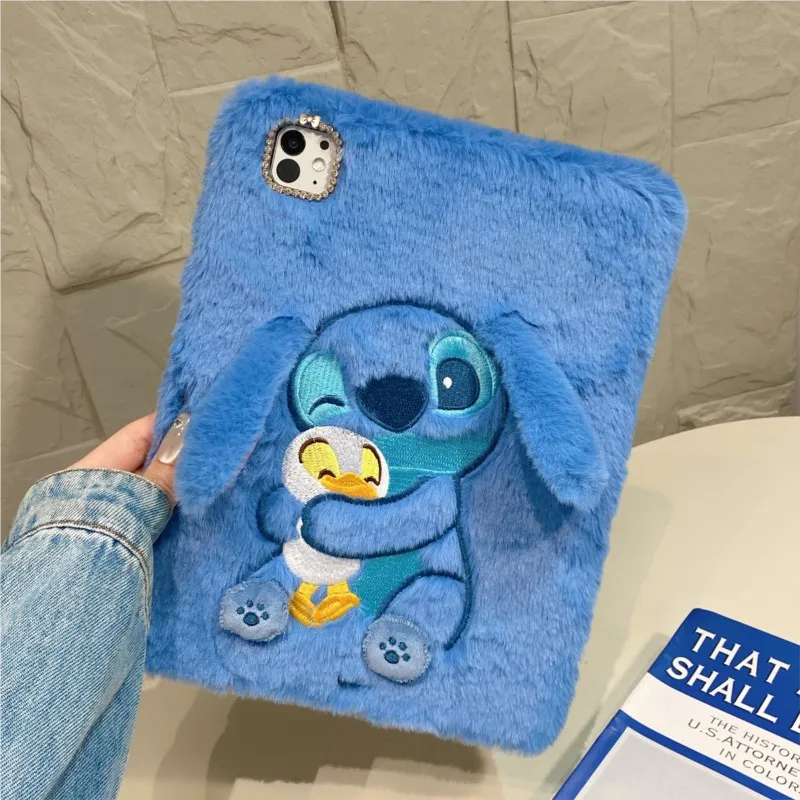 

3D Stitch Plush with Pencil Holder Fuzzy Shockproof Tablet Case for Redmi PAD 2022 10.61 Redmi Pad SE 11 Redmi Pro 12.1in Cover