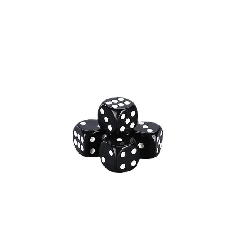 Dés ronds noirs et blancs pour Mahjong, 1.2cm, 10 pièces/ensemble, approvisionnement transfrontalier