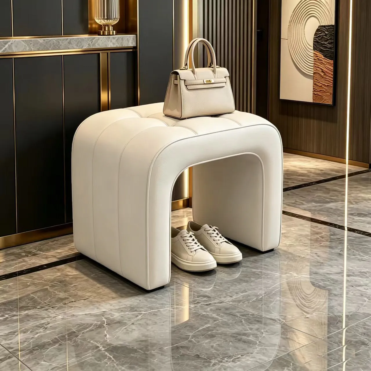 Italian small stool, high-end feeling, living room , light luxury shoe change household coffee table