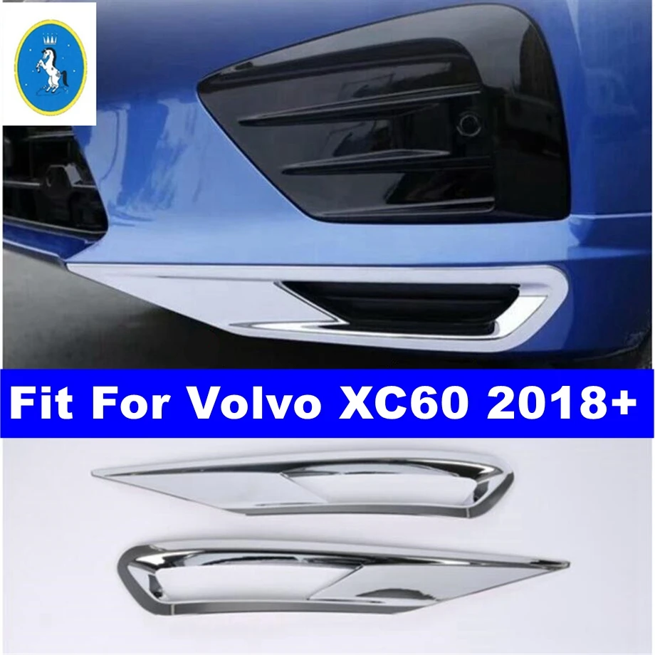 

Auto Exterior Accessories Front Under Bumper Fog Lights Lamps Eyelid Eyebrow Decor Frame Cover Trim For Volvo XC60 2018 - 2021