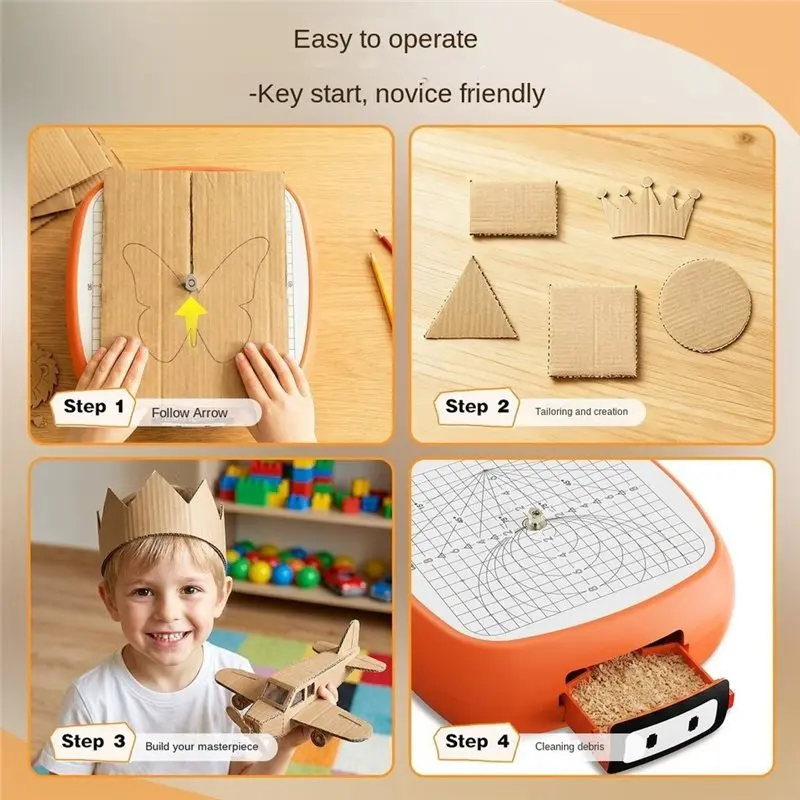 ABXF-Cardboard Cutter Tool, Kid-Safe Electric Cardboard Cutter For Kids Nosharp Blades School Projects DIY Building US Plug