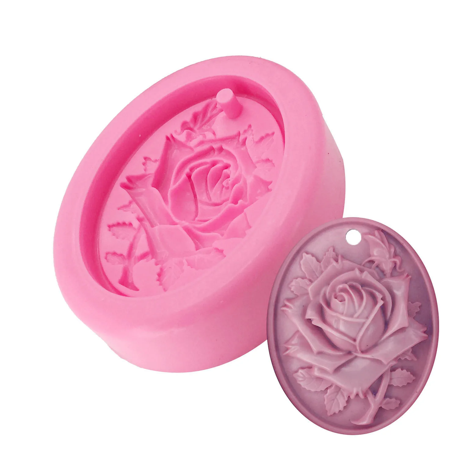 Rose Succulent Silicone Mold for Soap Candle Aroma Pendant Polymer Clay Chocolate Cake DIY Craft Supplies