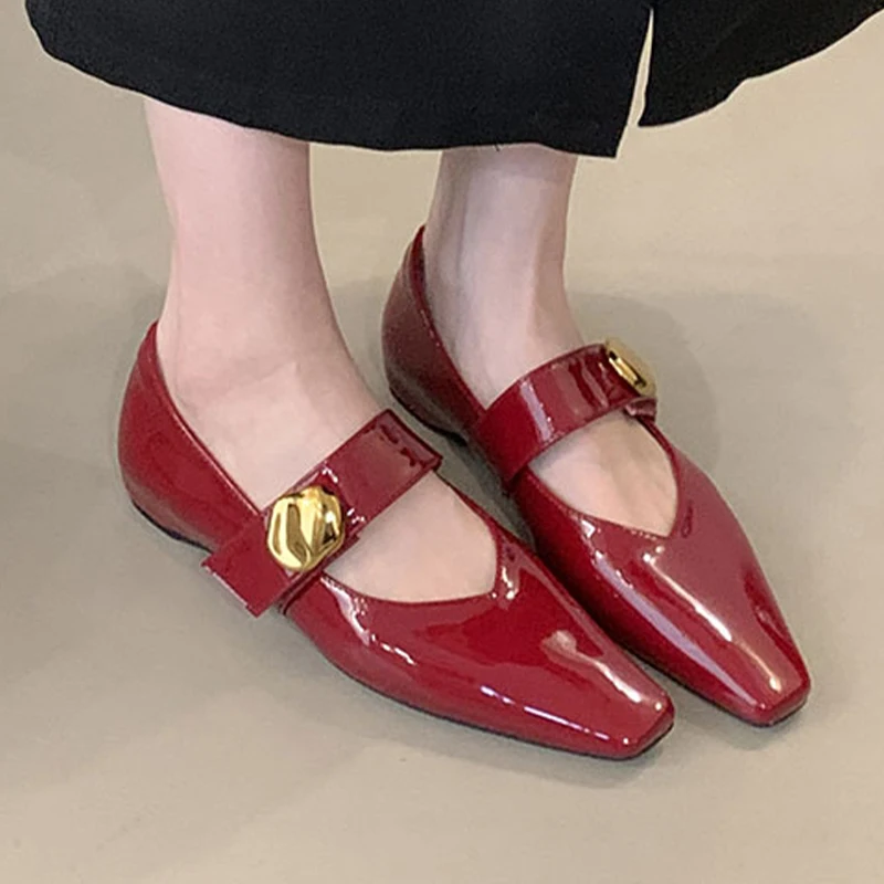 

Square Toe Women's Shoes Shallow Luxury Flats Loafers Shoes Dress Mary Jance Spring Shoes 2026 Designer Fashion Woman Zapatos