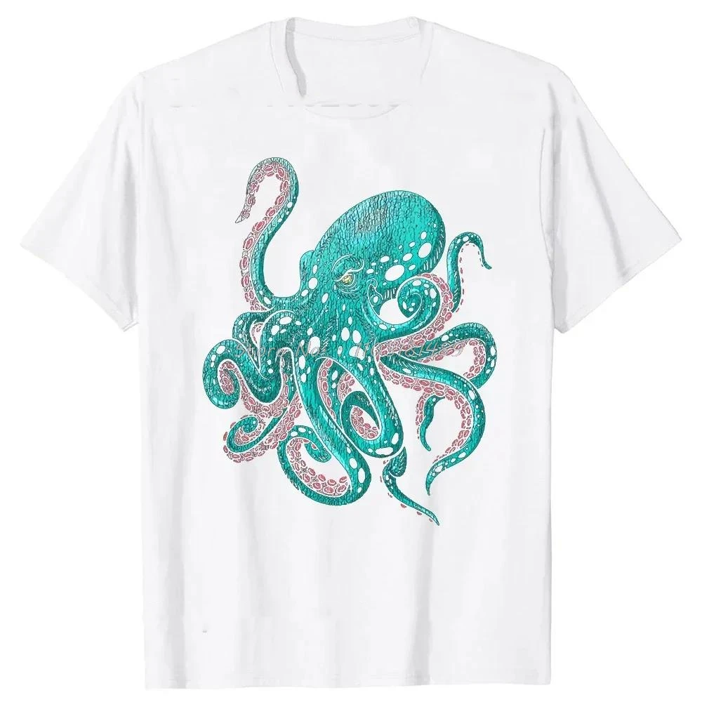 The Cephalopod Octopus Squid Cuttlefish Classic T Shirts Summer Graphic Cotton Streetwear Short Sleeve Birthday Gifts T-shirt