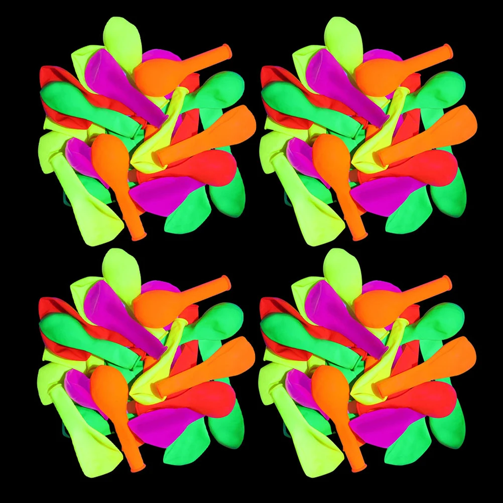 

100Pcs Fluorescent Balloons Latex Glow in The Dark Party Decorations Neon Glow Balloons for Wedding Birthday Festival