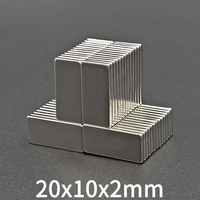 5/10//20/50Pcs 20x10x2 Neodymium Rectangular Magnet 20mm x 10mm x 2mm Rare Earth NdFeB Super Powerful Strong Magnetic Permanent