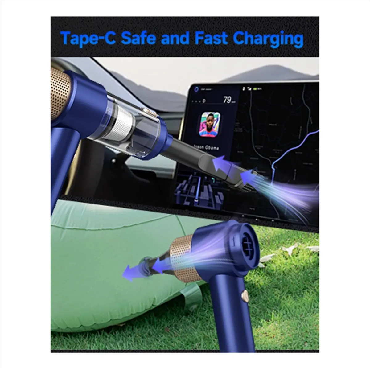 *BAAY Handheld Car Vacuum Cleaner, Car Vacuum Portable Cordless,Multi-Nozzles, High Power Hand Held Vacuum, Home, Pet, Office