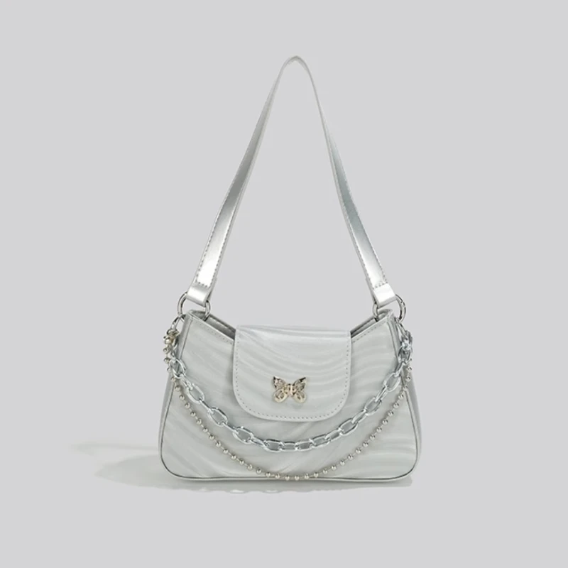 

Small Crossbody Bags for Women 2025 Silver Fashion Chain Female Shoulder Underarm Bag Brand Designer Lady Leather Luxury Handbag