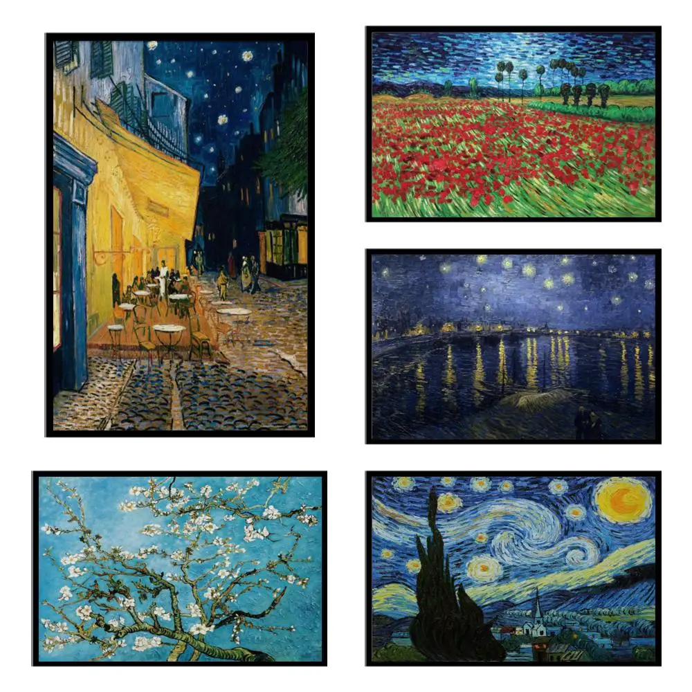 

Textured Canvas Art Van Gogh Paintings Starry Night Cafe Terrace Hand Painted Landscape Artwork High Quality Home Decor Large