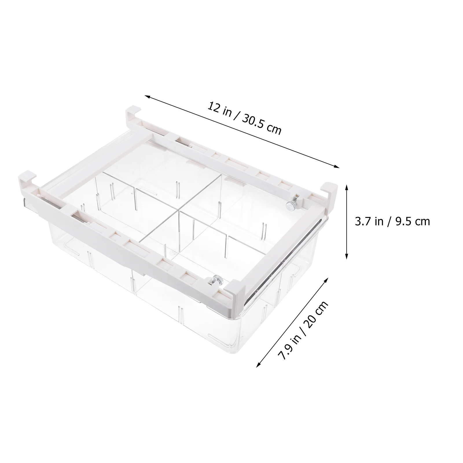 

1 pc Refrigerator Storage Box Large Capacity Pet Abs Iron Material Easy Organize Fridge Drawer Type Vegetable Fruit Food