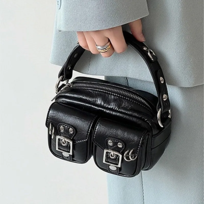 

JIAERDI Hot Girl Camera Purse Women Black Luxury Stylish Shoulder Bag Ladies Harajuku Square Leather Small Crossbody Handbag Y2k