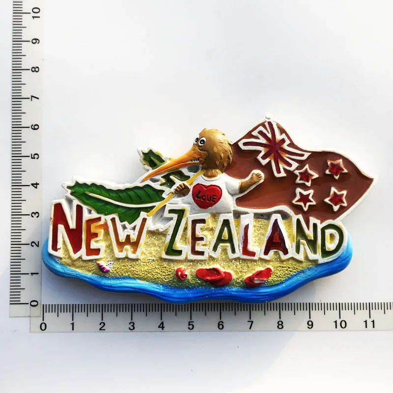 New Zealand Map Design Fridge Magnet Gift Resin Decoration Message Sticker Tourism Souvenir