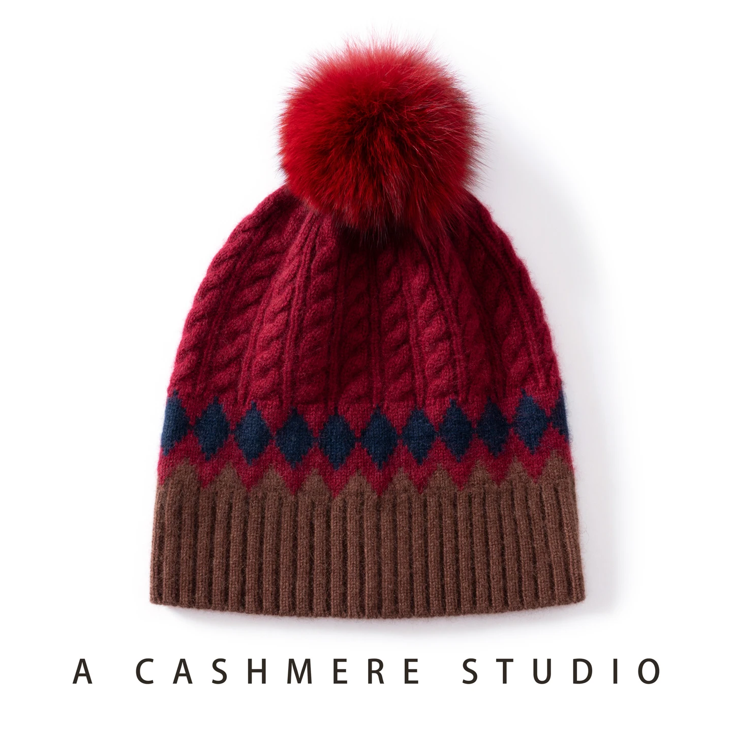 

MERRILAMB 100% Cashmere Winter Hat Fashion Plush Ball Decor Thick Twist Knitted Beanie Hats Outdoor Warm Pom poms Caps for Women