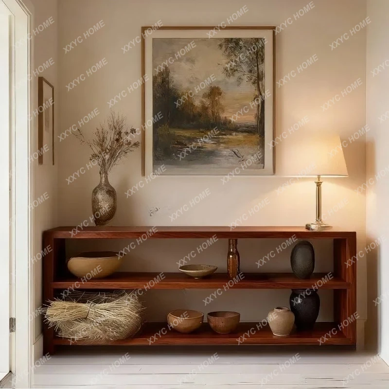 

M45 Entrance table Solid wood corridor End view table retro decorative table Shelf sofa