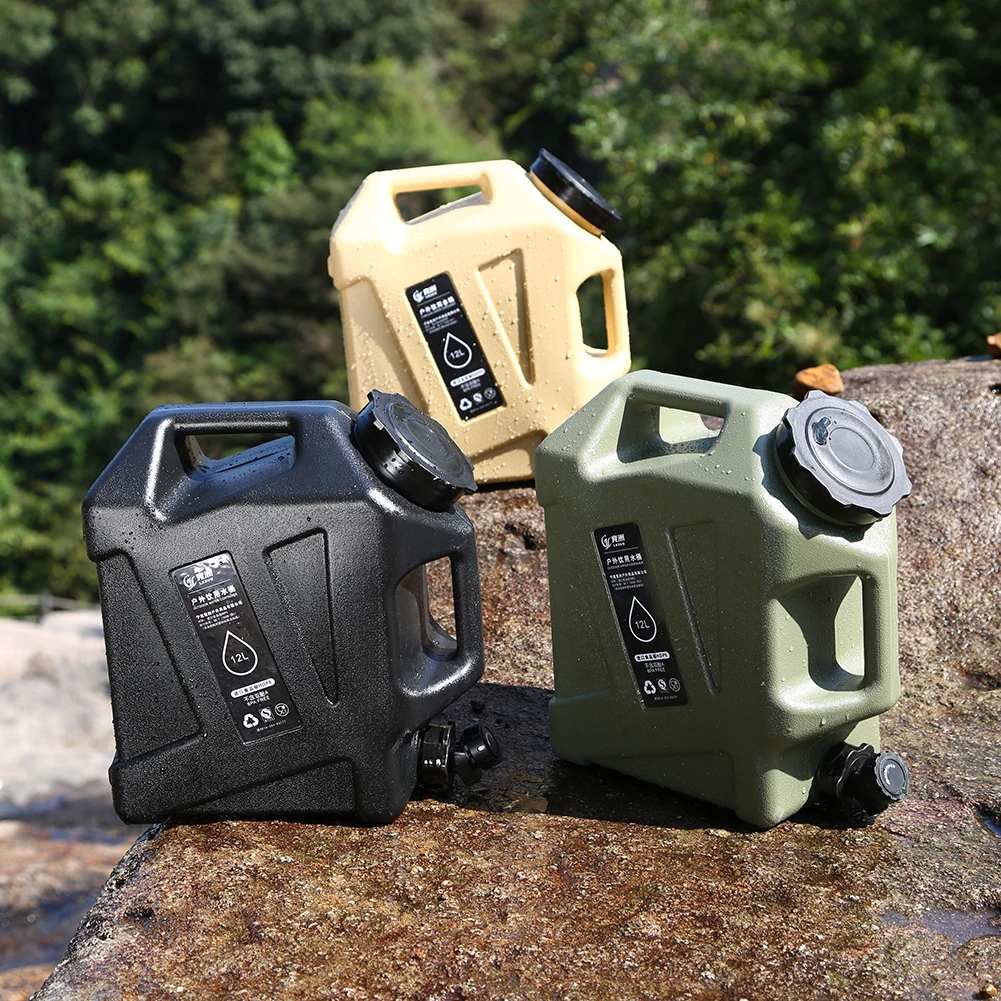 

12л контейнер для воды для кемпинга, переноска для хранения воды, портативный большой емкости, аксессуары для походов на открытом воздухе