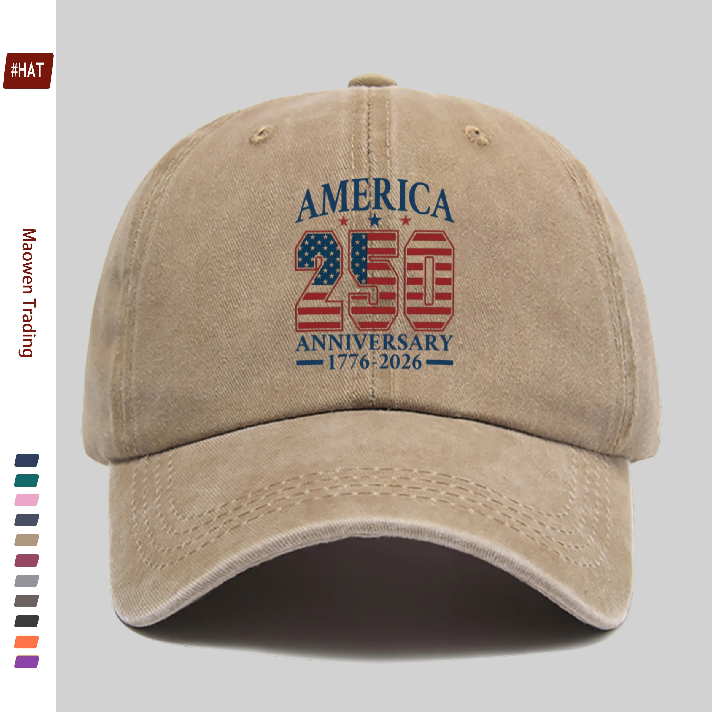 1pc 250 Years of Freedom 45.11-51.46meter Flag Pattern Casual Printed Baseball Cap, Fashionable Patriotic Style Sun Hat, Comfort