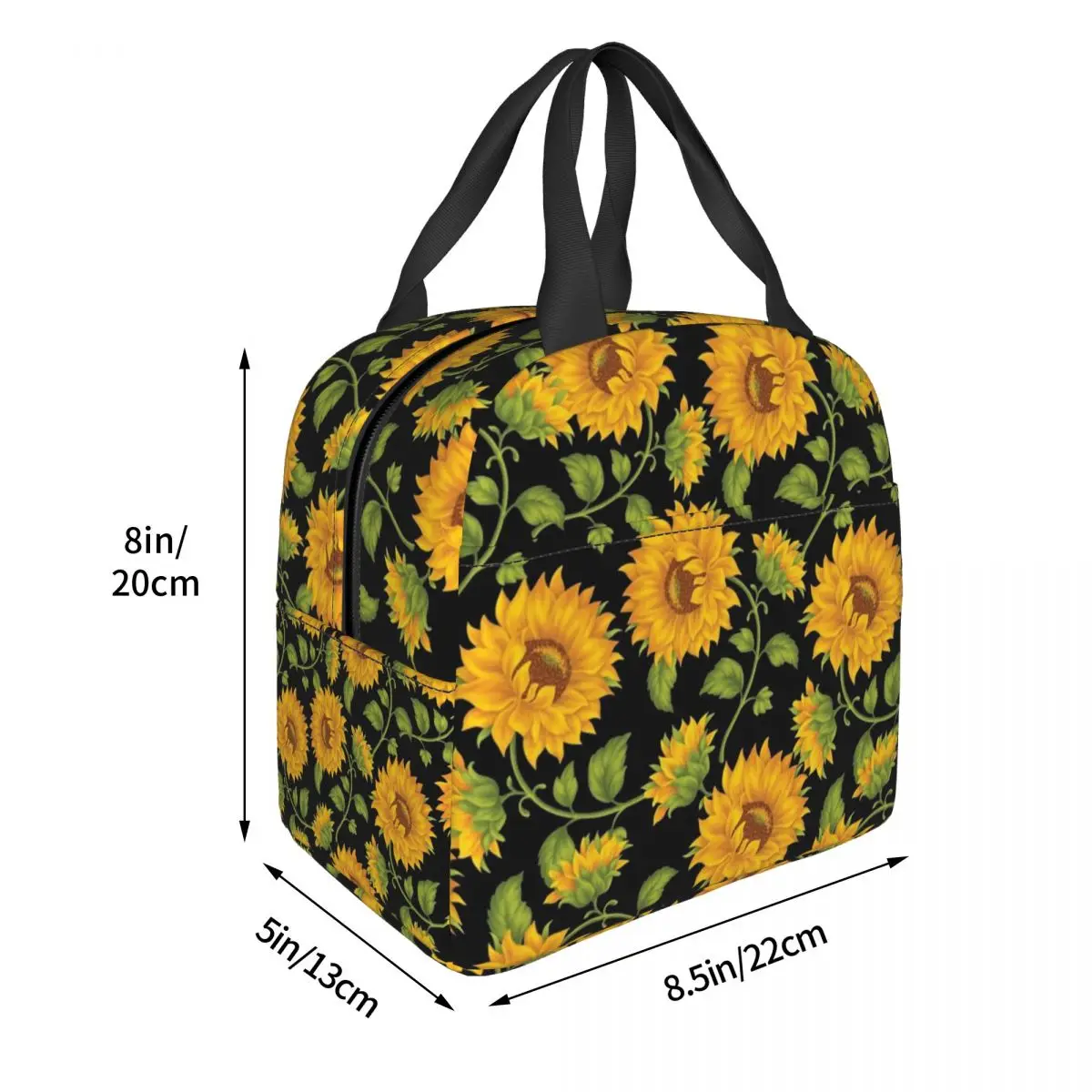 Sunflower Insulated Lunch Bag for Women Children Portable Food Boxes Thermal Lunch Box Tote