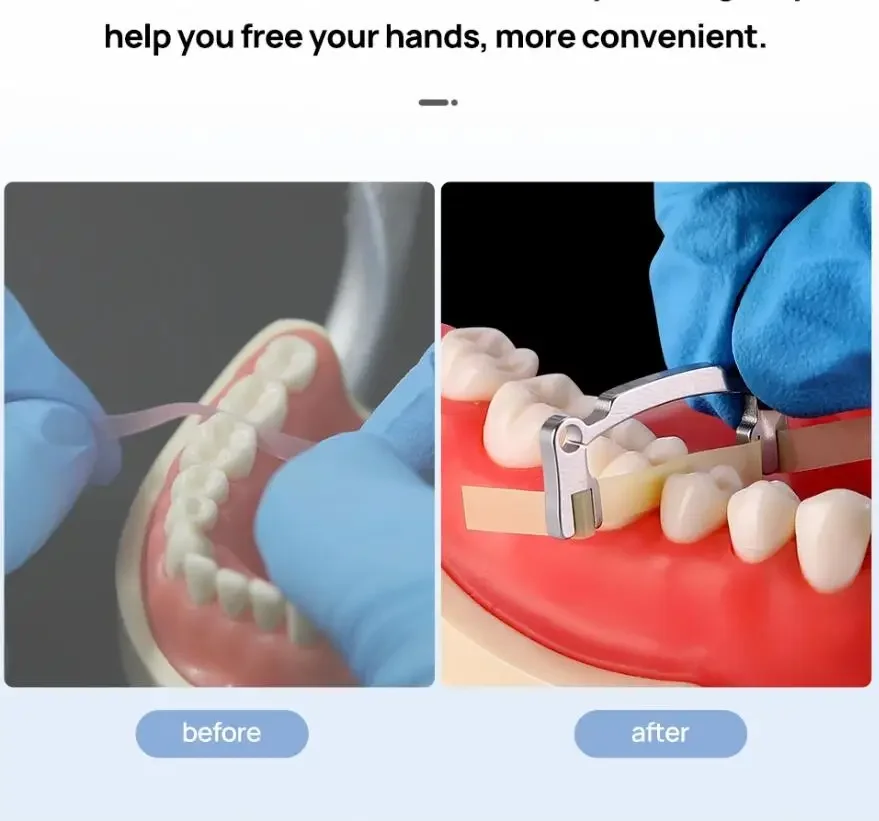 2Pcs Set Dental Polishing Strip Holder Compatible with Low and High Crown Metal and Resin Strips Autoclavable Dental Instrument