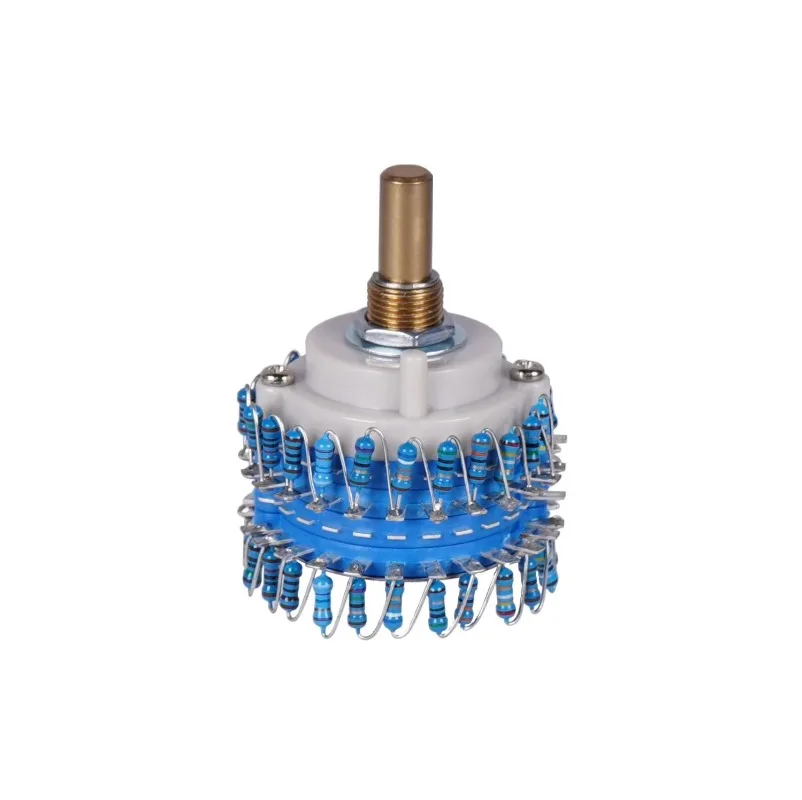 k05 High precision 24 level 10K50K100K250K500K1M stepper dual channel volume round handle potentiometer