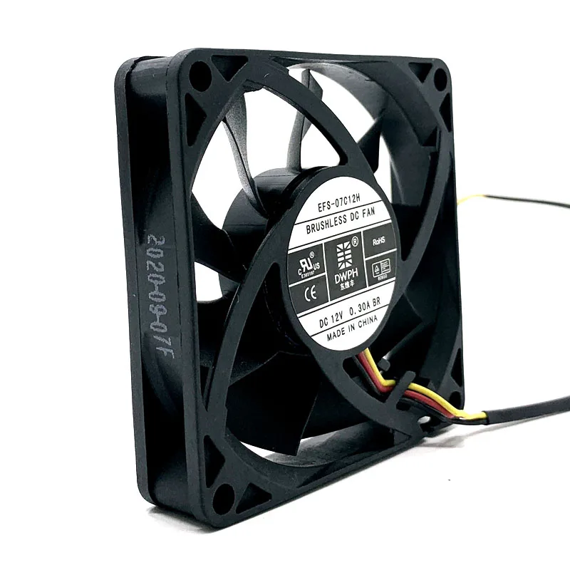 

For DWPH UPS C1K C2K C3K Power Supply PSU Cooling Fan,EFS-07C12H 70mm 7cm 70X70X15mm 12V 0.30A Mute Silent Cooler