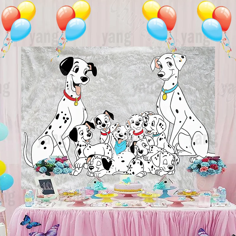 101 Dalmatians Puppy Cute Puppy Dog Play Games Backdrop Disney Boys Happy Birthday Party Cartoon Decoration Backgrounds Banner