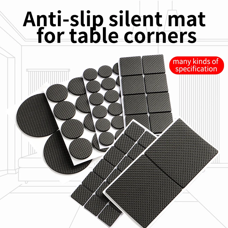 Table Chair Foot Protectors Leg Pads Furniture Sofa Floor Anti-Slip Scratch-Resistant Self-Adhesive Buffer Mute Wear-Resistant