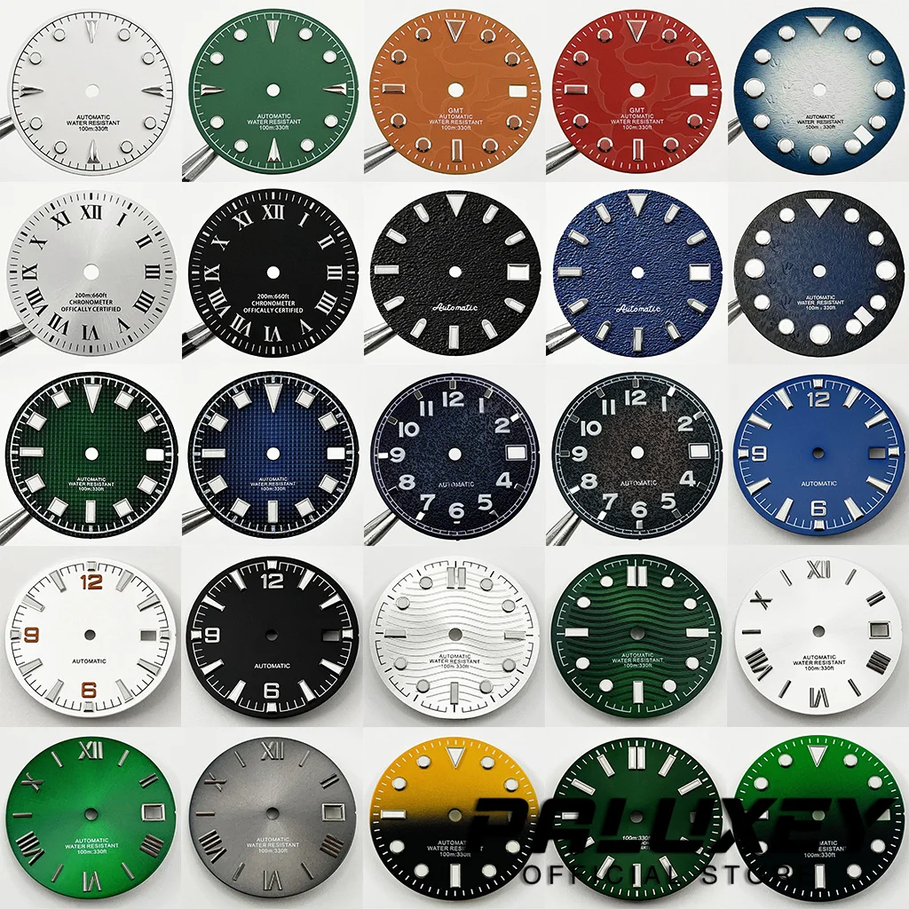 NH35 28,5mm/29mm/31mm Retro-Uhrenzifferblatt Logbuch-Zifferblatt Explorer-Uhr Haima Leuchtendes DIY GMT-Uhrenzifferblatt für NH34 NH35 NH36 Uhrwerk