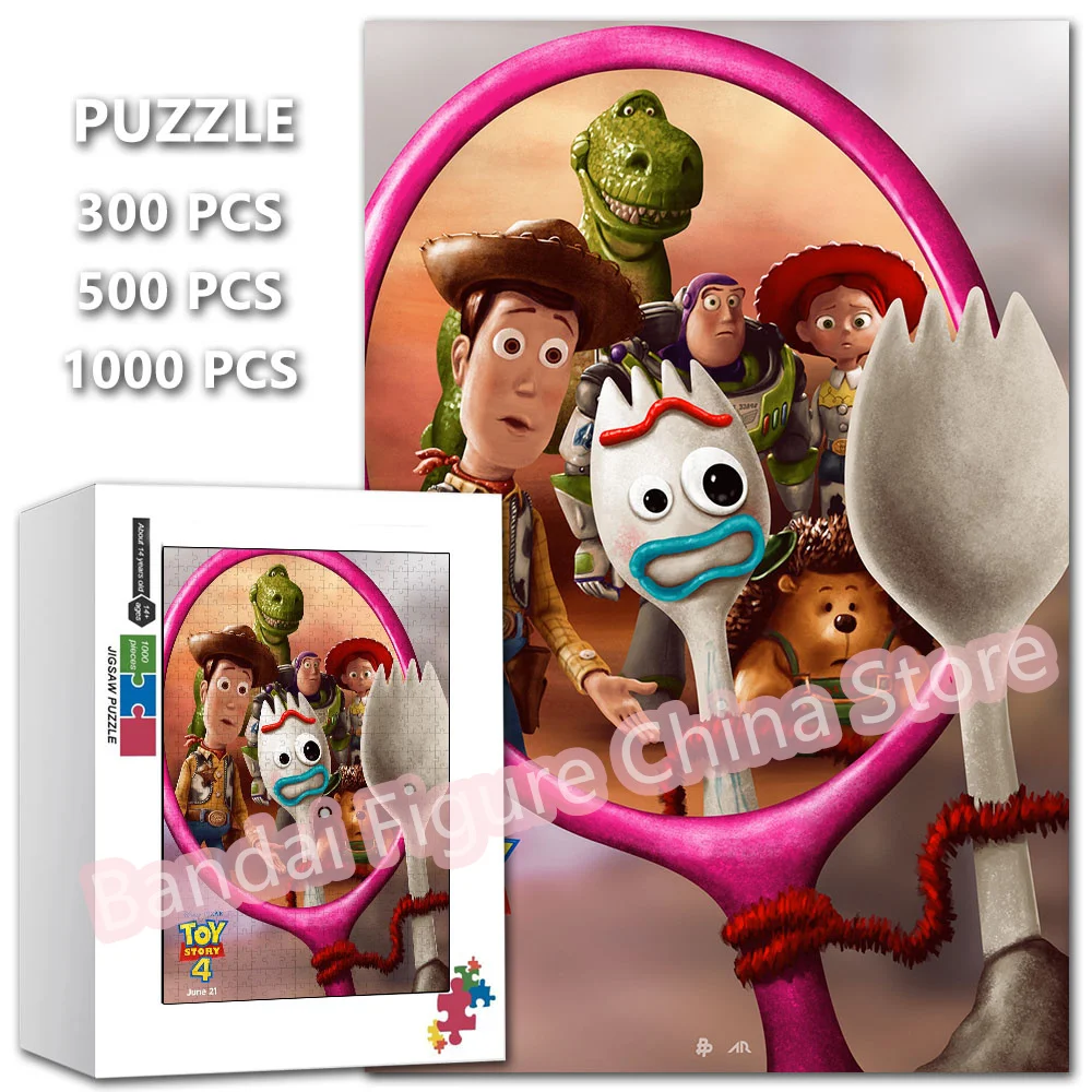 Woody and Buzz Lightyear Disney Cartoon Jigsaw Puzzles 300/500/1000 Pieces Toy Story Movies Print Assembled Puzzles Gifts