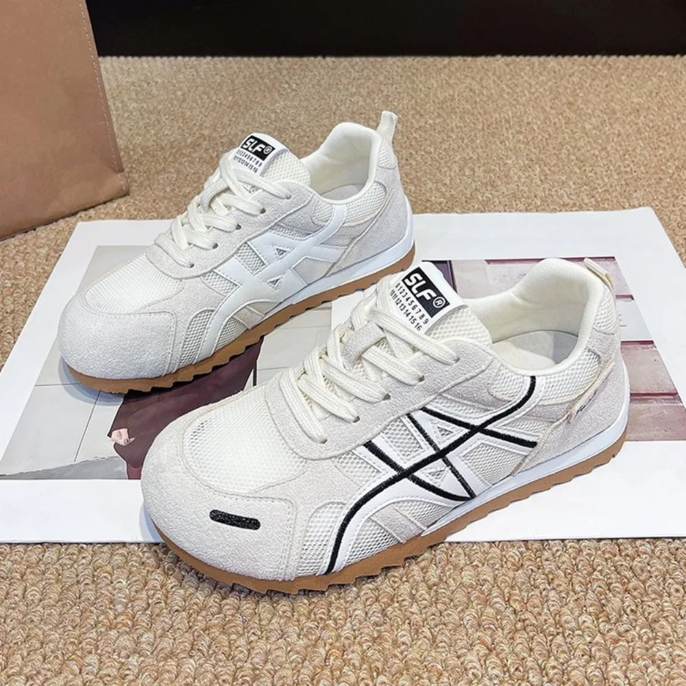 

2026 New Retro Breathable Mesh Women's Sports Shoes Summer Color Block Casual Increase Height Shoes