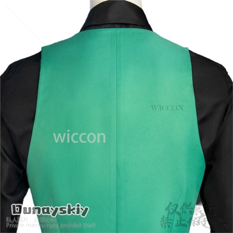 أنيمي فروي مون ليجيندز تأثيري AZ زي البرتقال شريط موضة الدعاوى سترة الأخضر ربطة القوس فيونكة طويلة الأبيض الباروكات هالوين الدعاوى