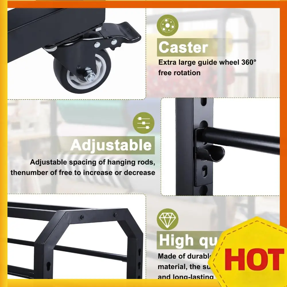 Double Side Commercial Fabric Roll Storage Rack W/12 Adjustable Rod Textile Fabric Display Rack Cart for Craft & Sewing Supplies