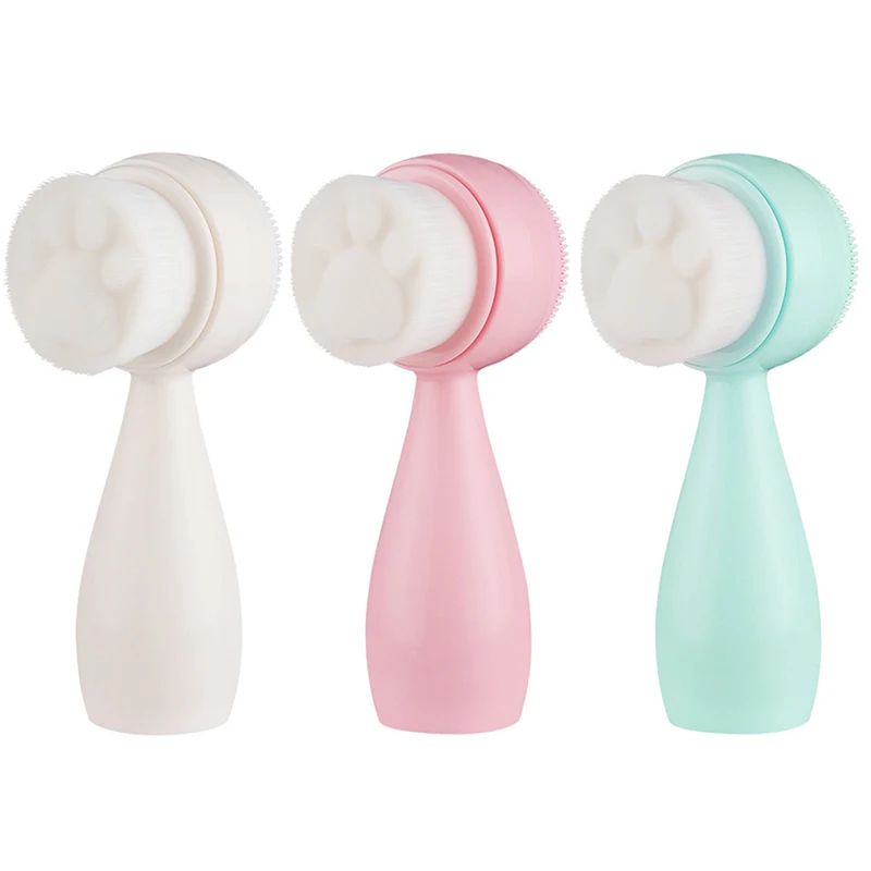 Silica Gel Facial Brush Double Sided Facial Cleanser Blackhead Removing Product Pore Cleaner Exfoliating Facial Brush Face Brush