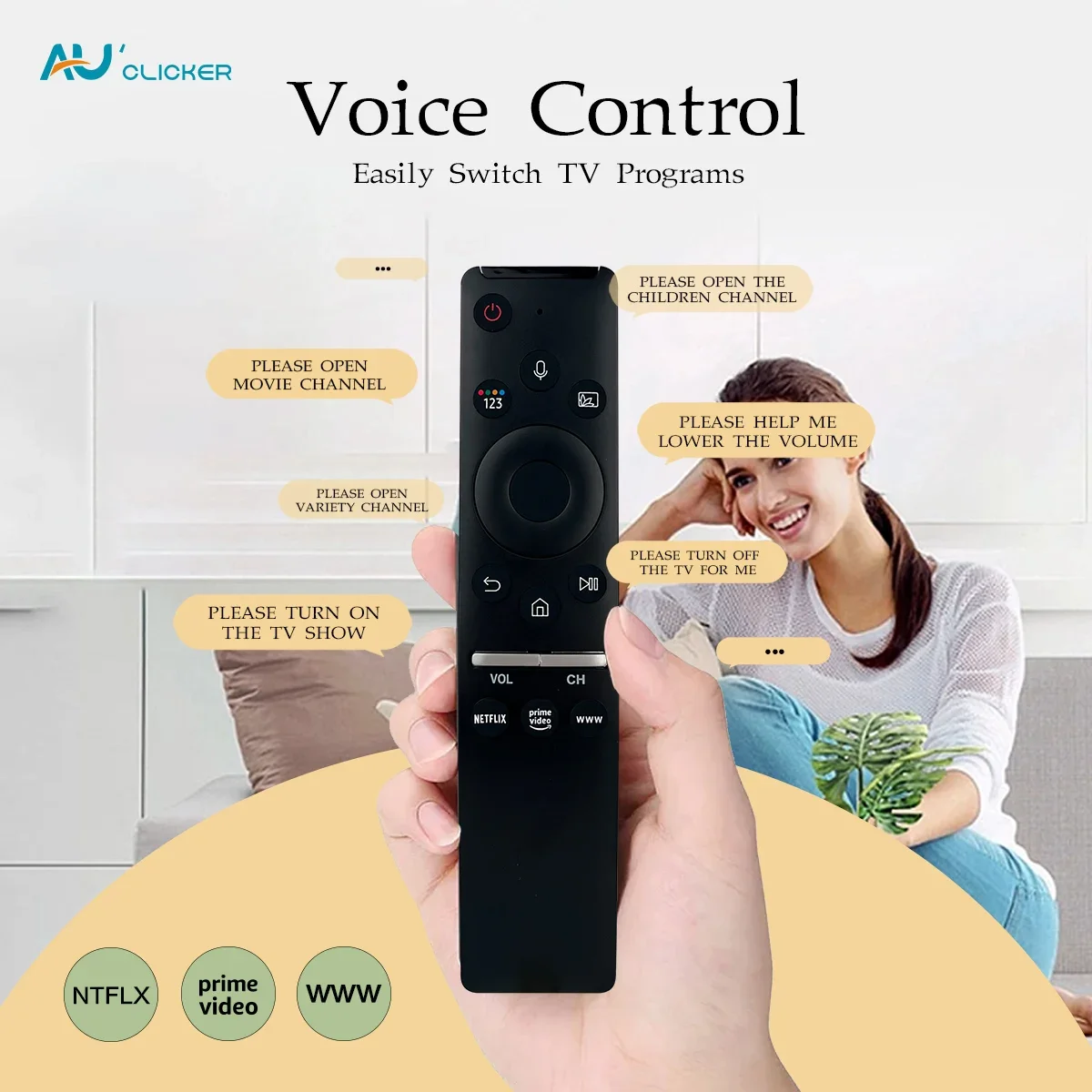 BN59-01312F new voice replacement remote control suitable for Samsung smart TVs, with magic voice, suitable for various Samsung