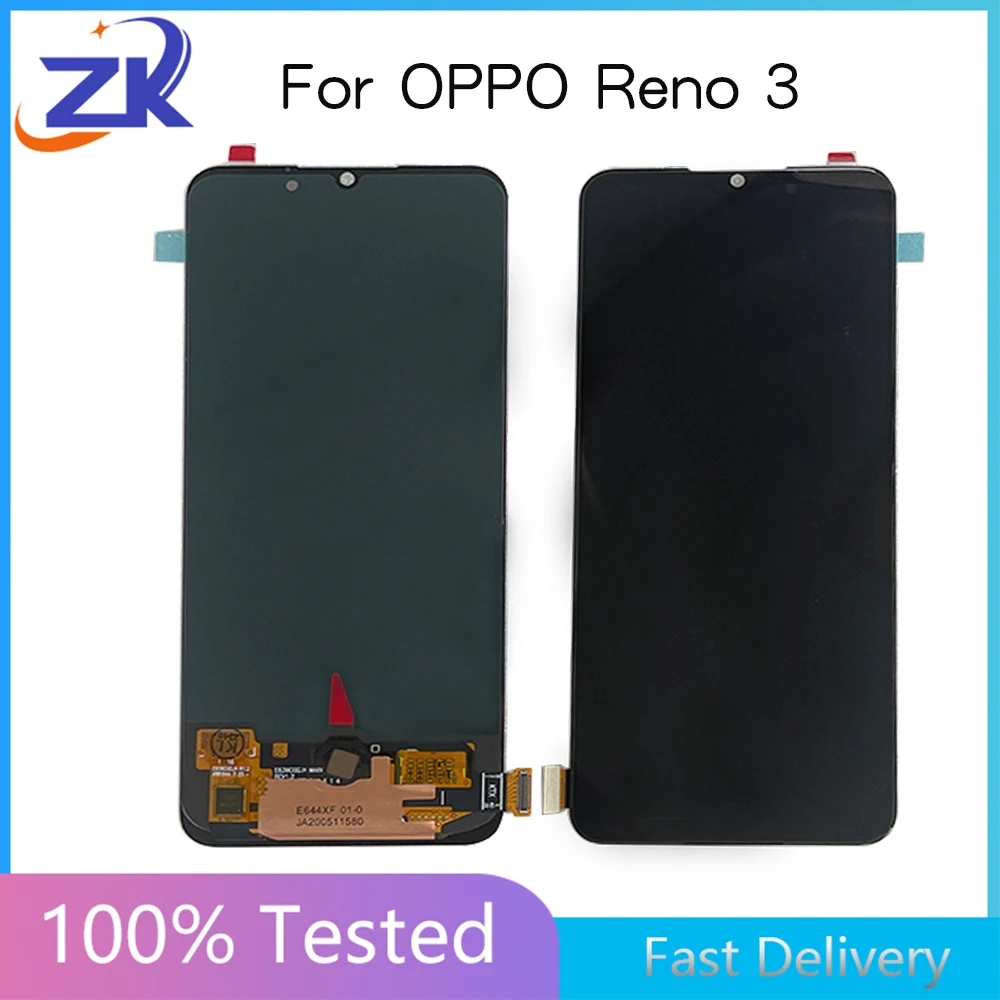 OLED Screen with Fingerprint for OPPO Reno 3 F15 Find X2 Lite For OPPO K7  A73 A91 LCD Display Touch Digitizer Assembly