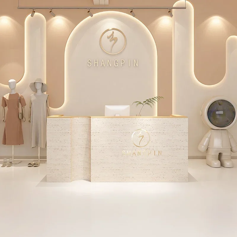 

Рабочий стол Стол Роскошный стол-стойка Бюро Xxxtion Парикмахерская Длинный центр клиента Подставка для администратора помощи Современный