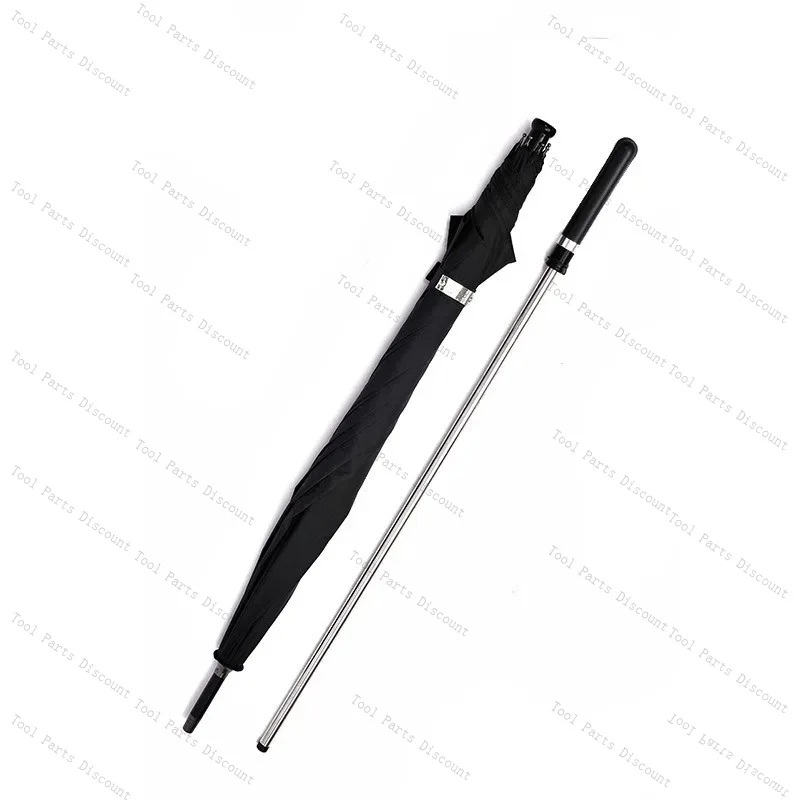 

Long Handle Self-Defense, Black Plastic Sunshade, Straight Pole, Pull-Out Function, Sunscreen