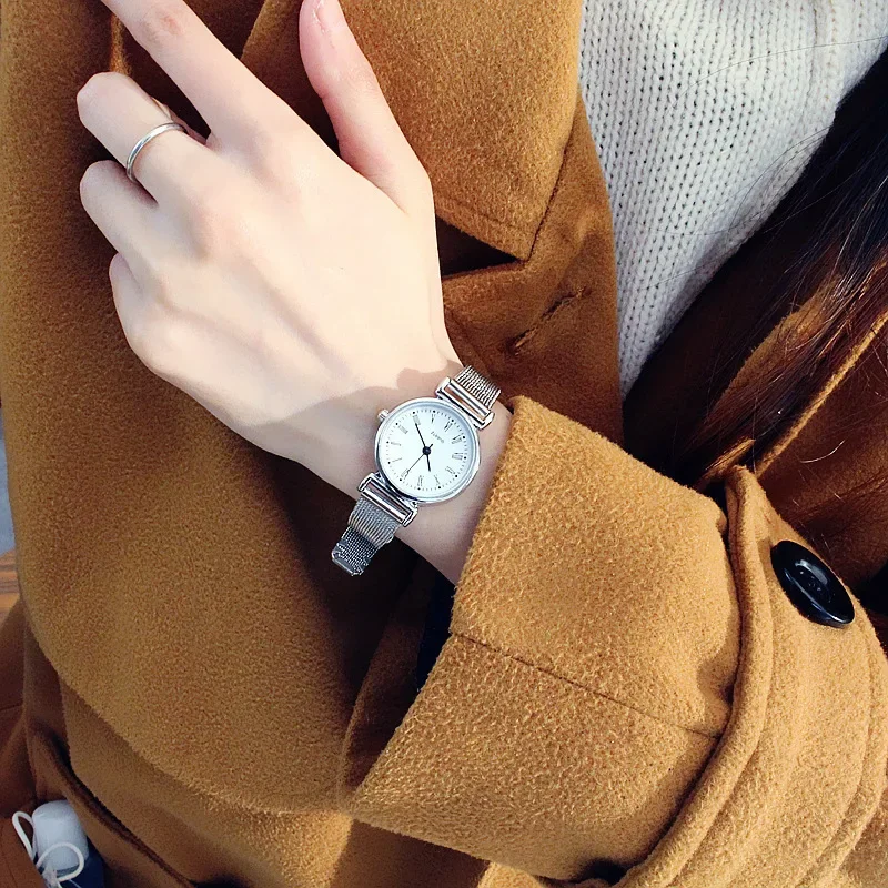 

Fashion Quartz Watch for Women Luxury Female Watches Clock Wrist Watch White Black Stainless Steel Band Classic Watches Gifts