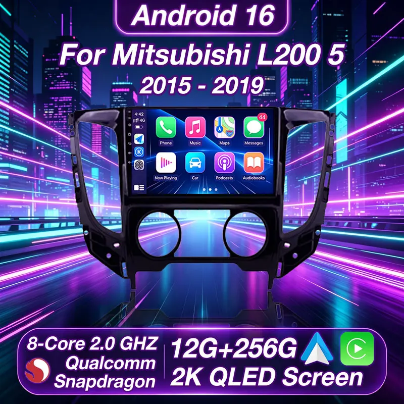 Android 16 Car Radio Audio For Mitsubishi L200 5 TRITON 2015-2019 4G Carplay BT 8core WIFI Car Radio Multimedia Player Qualcomm