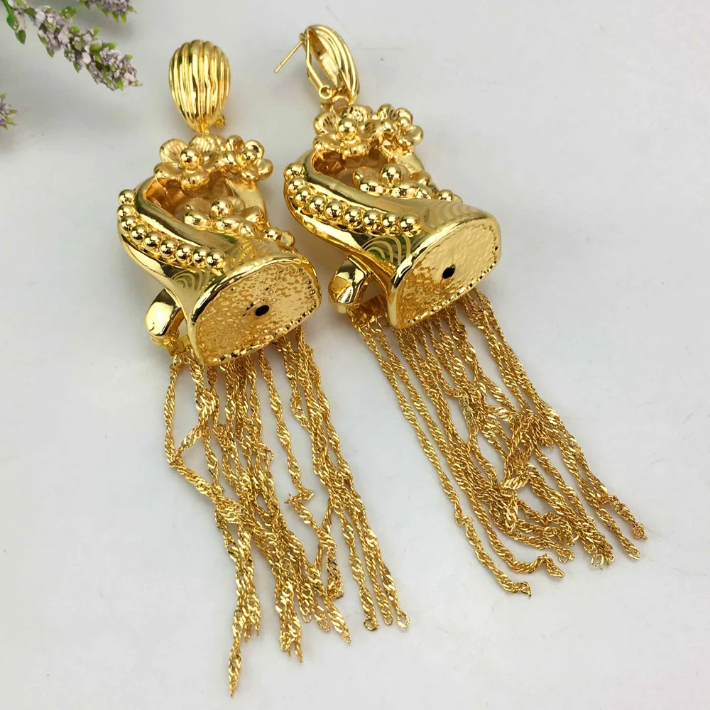 Yuminglai Fashion Luxury Dubai Jewelry Accessories Superior Quality Big Water Drop Earrings for Women FHK17143